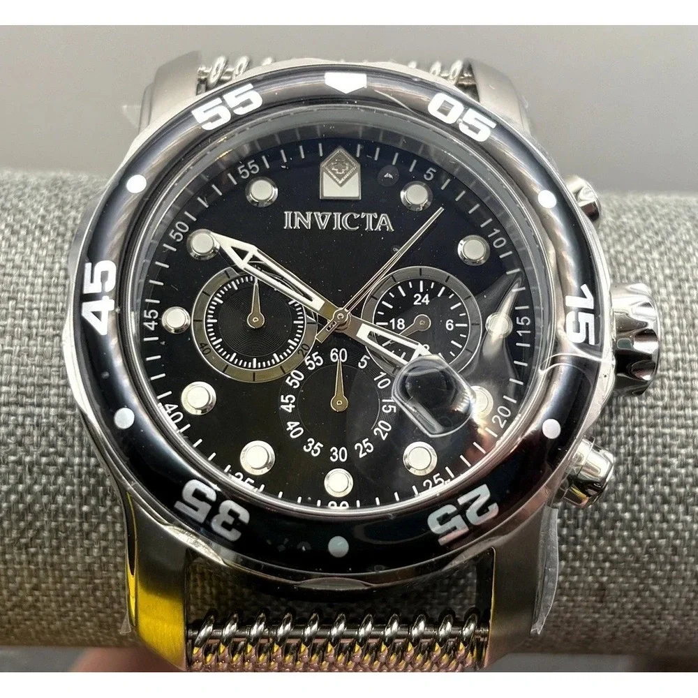 Invicta Men's Chronograph Pro Diver Stainless Steel Mesh Band Watch 47236 In Box